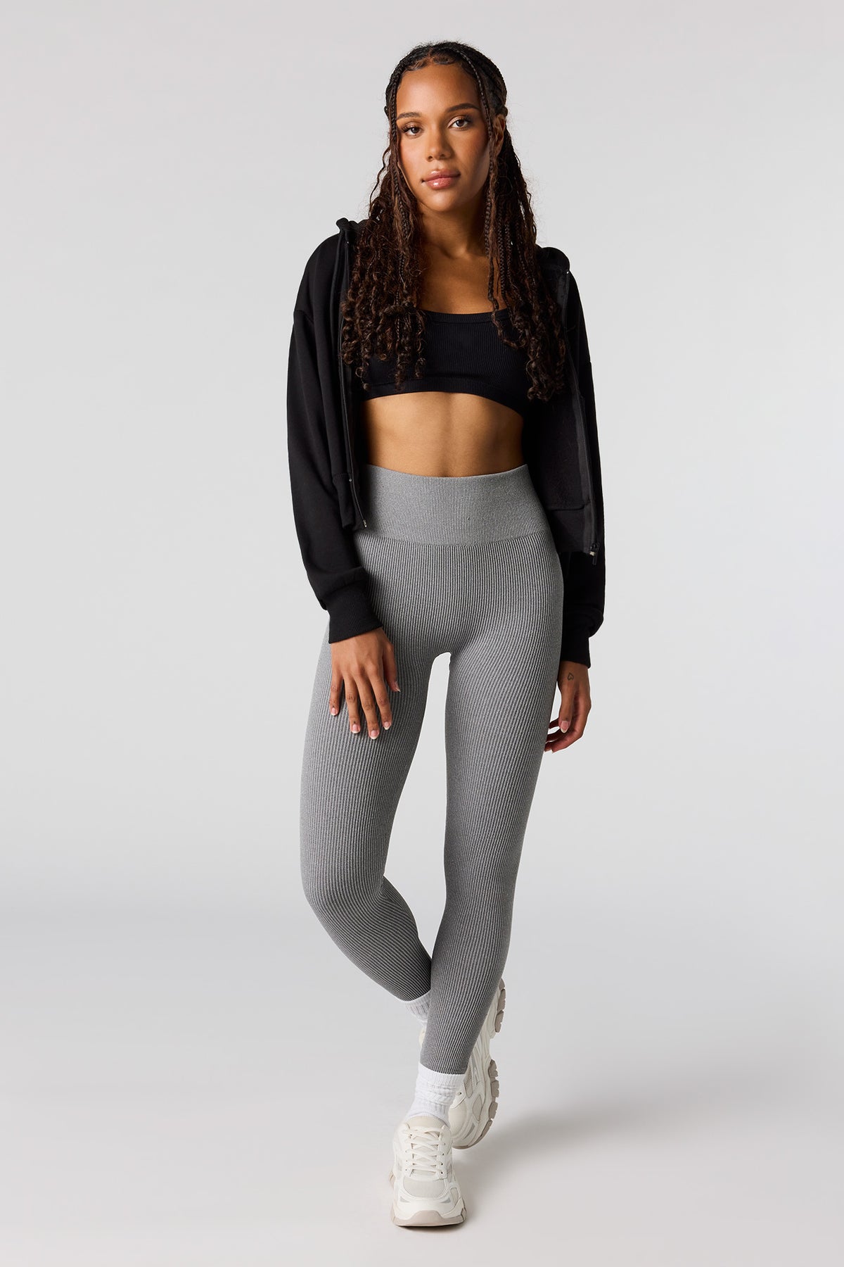Vue alternative 4. Legging côtelé sans couture à taille haute