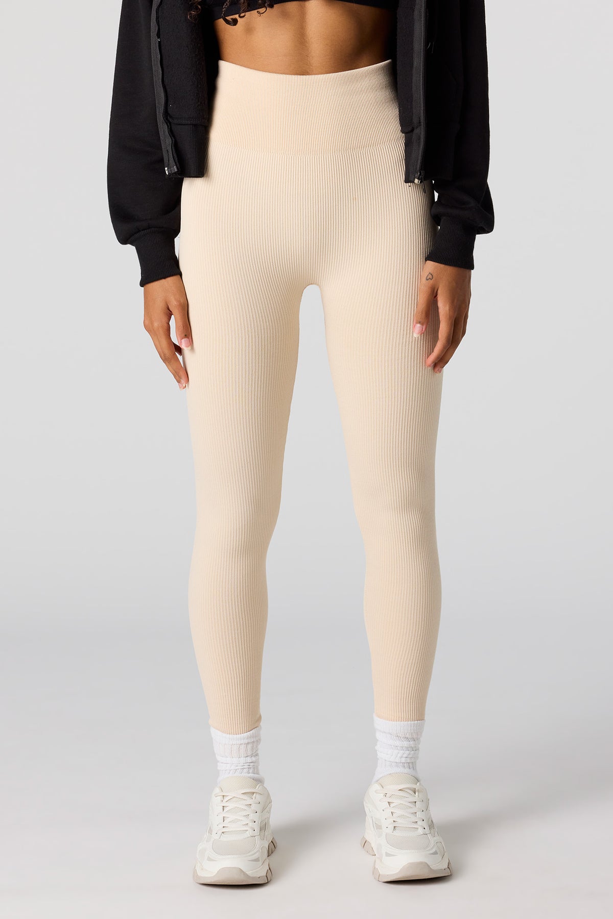 Vue alternative 2. Legging côtelé sans couture à taille haute