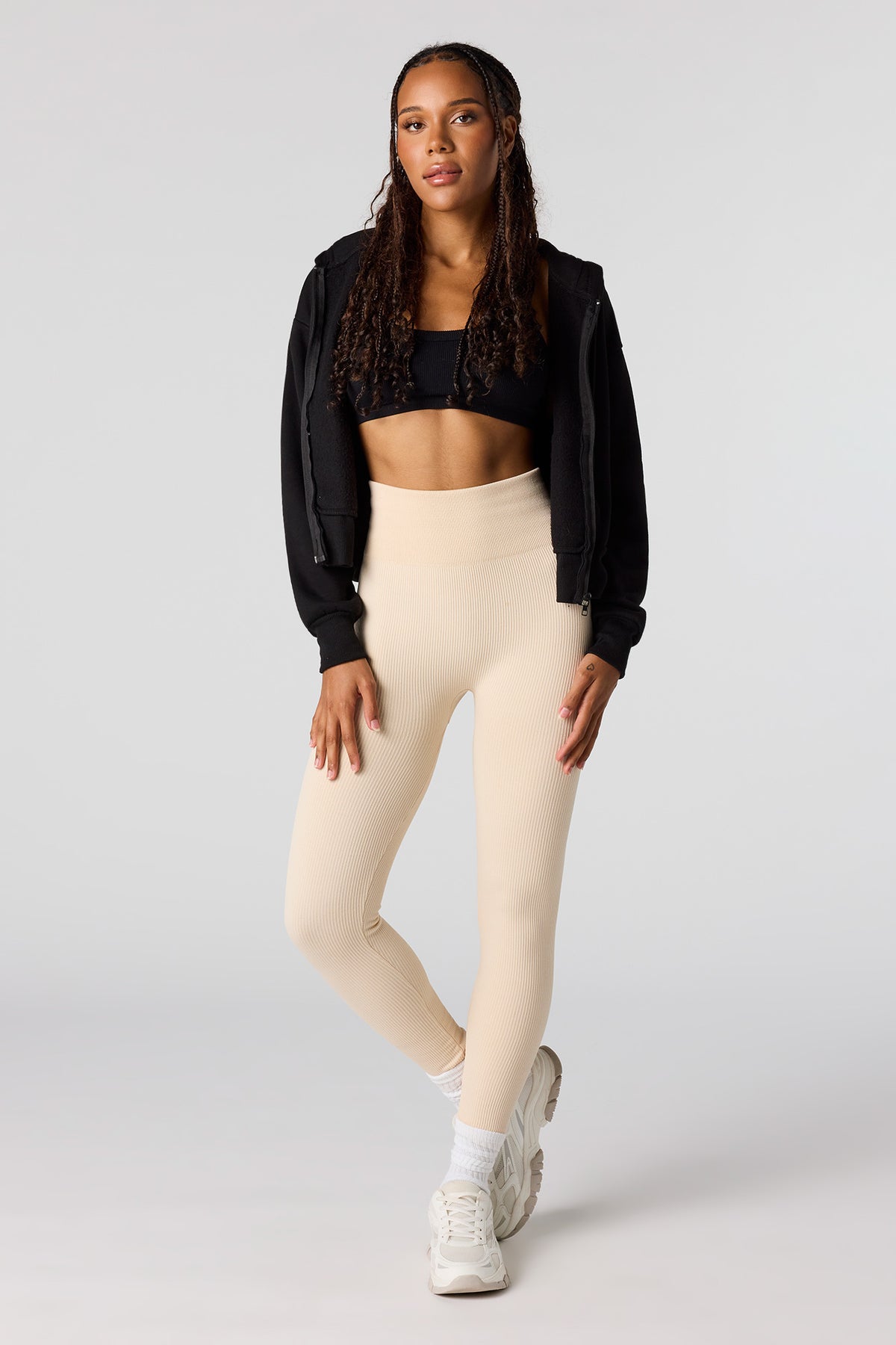 Legging côtelé sans couture à taille haute