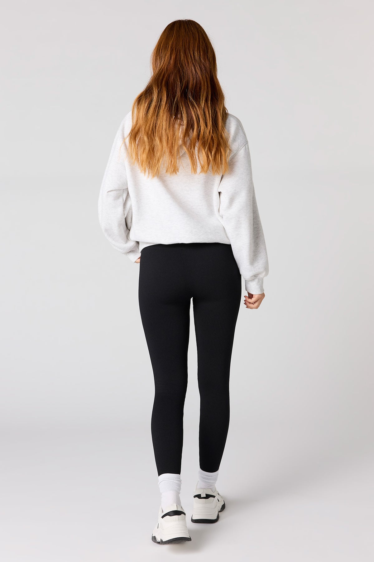 Vue alternative 3. Legging côtelé sans couture à taille haute