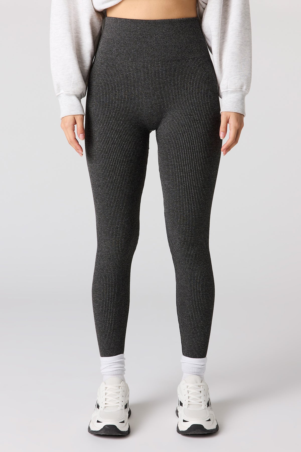 Vue alternative 2. Legging côtelé sans couture à taille haute