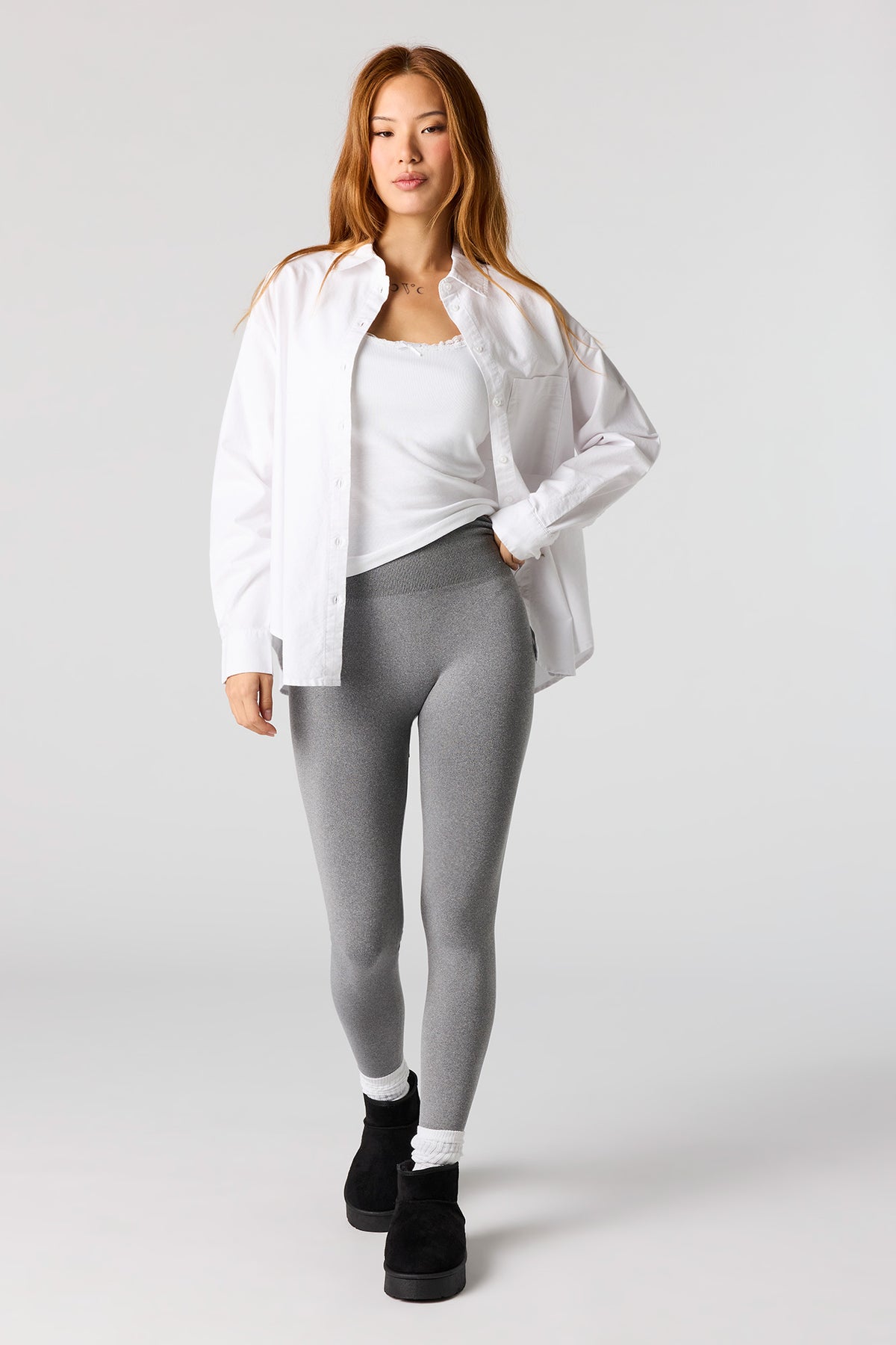 Seamless High Rise Legging - Heather Grey