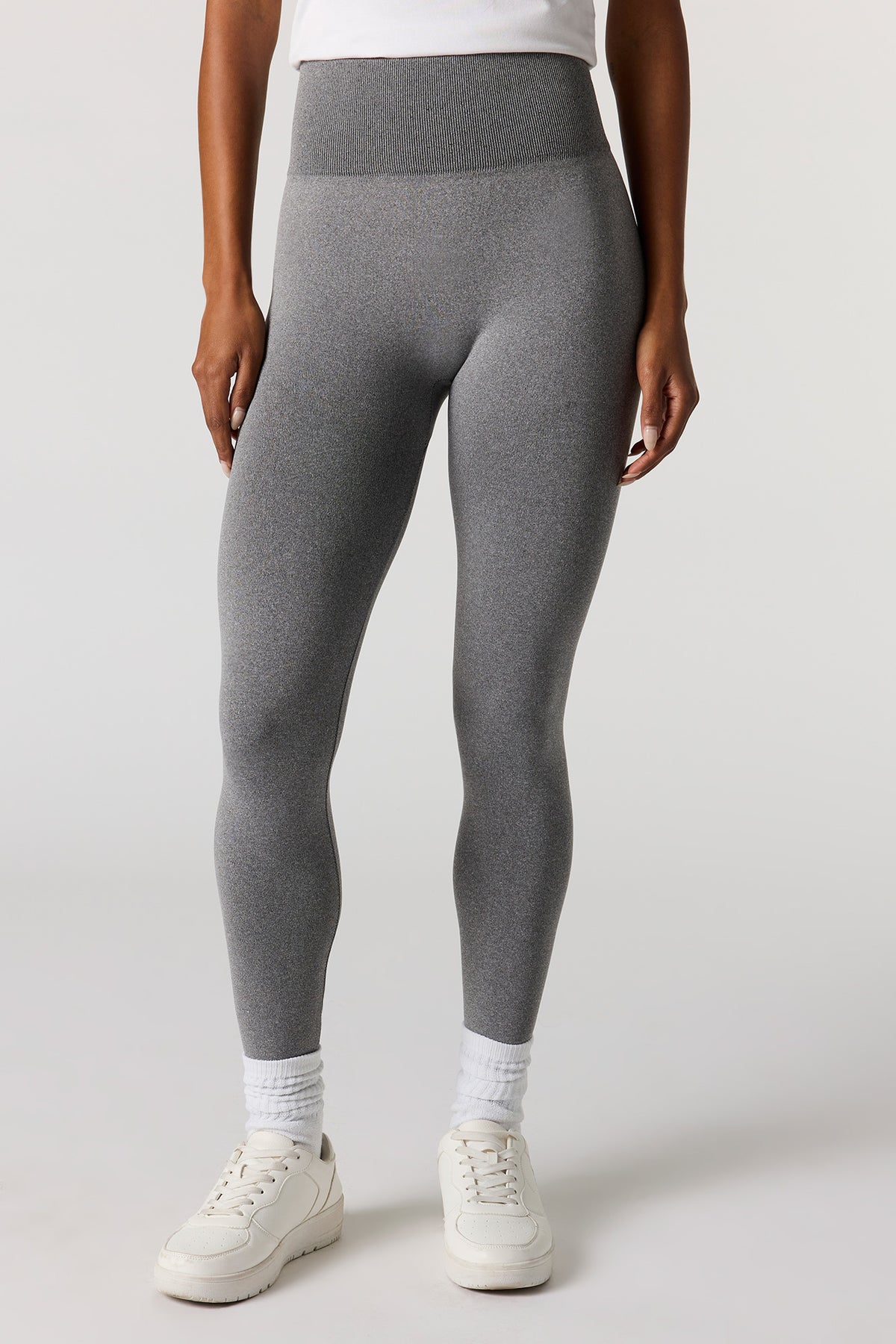 Alt View 2. High Rise Seamless Legging - Heather Grey