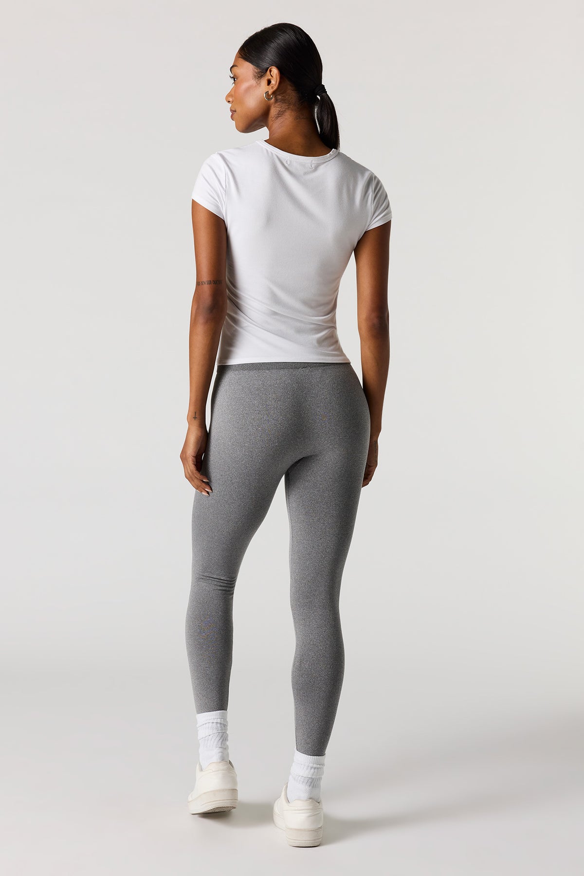 Alt View 3. High Rise Seamless Legging - Heather Grey