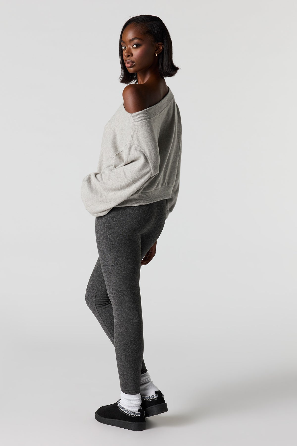 Alt View 3. High Rise Seamless Legging - Charcoal