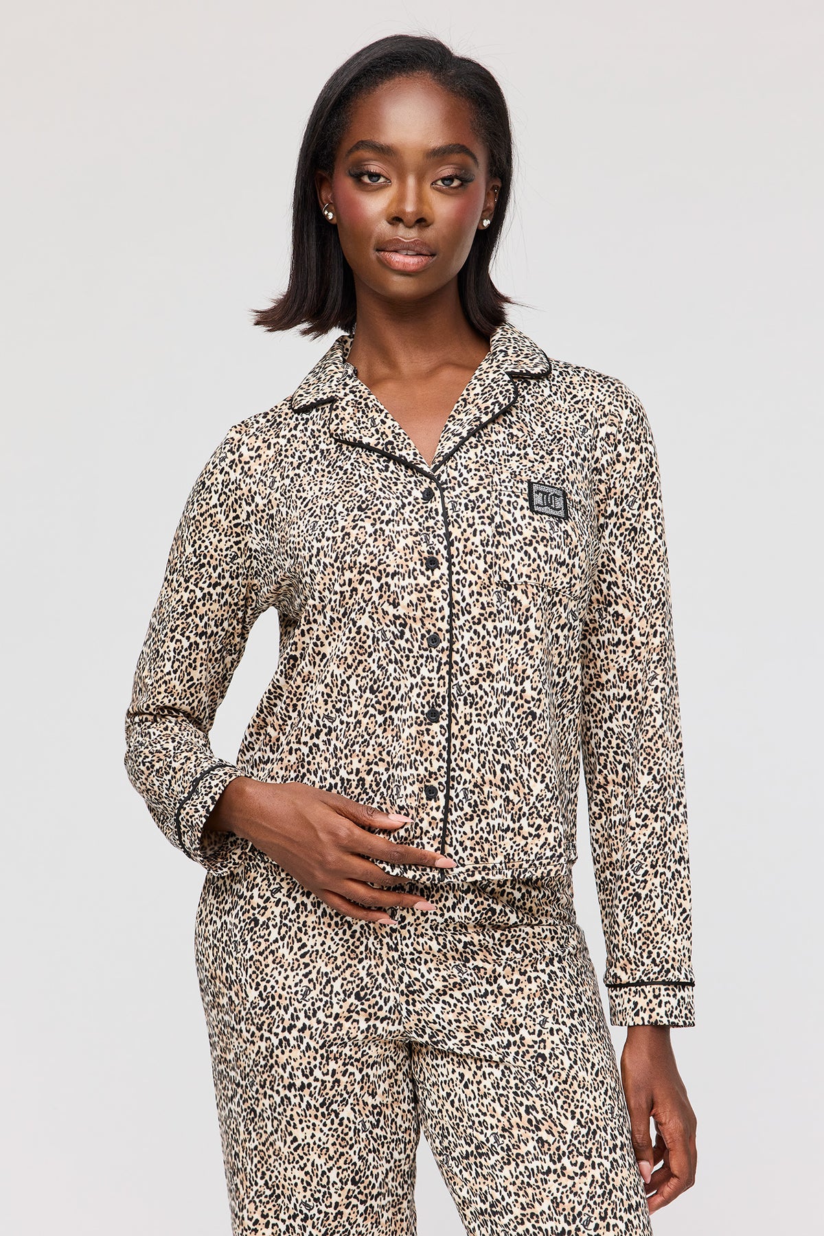 Alt View 2. Juicy Couture Buttoned Top & Pant Pajama Set - Leopard