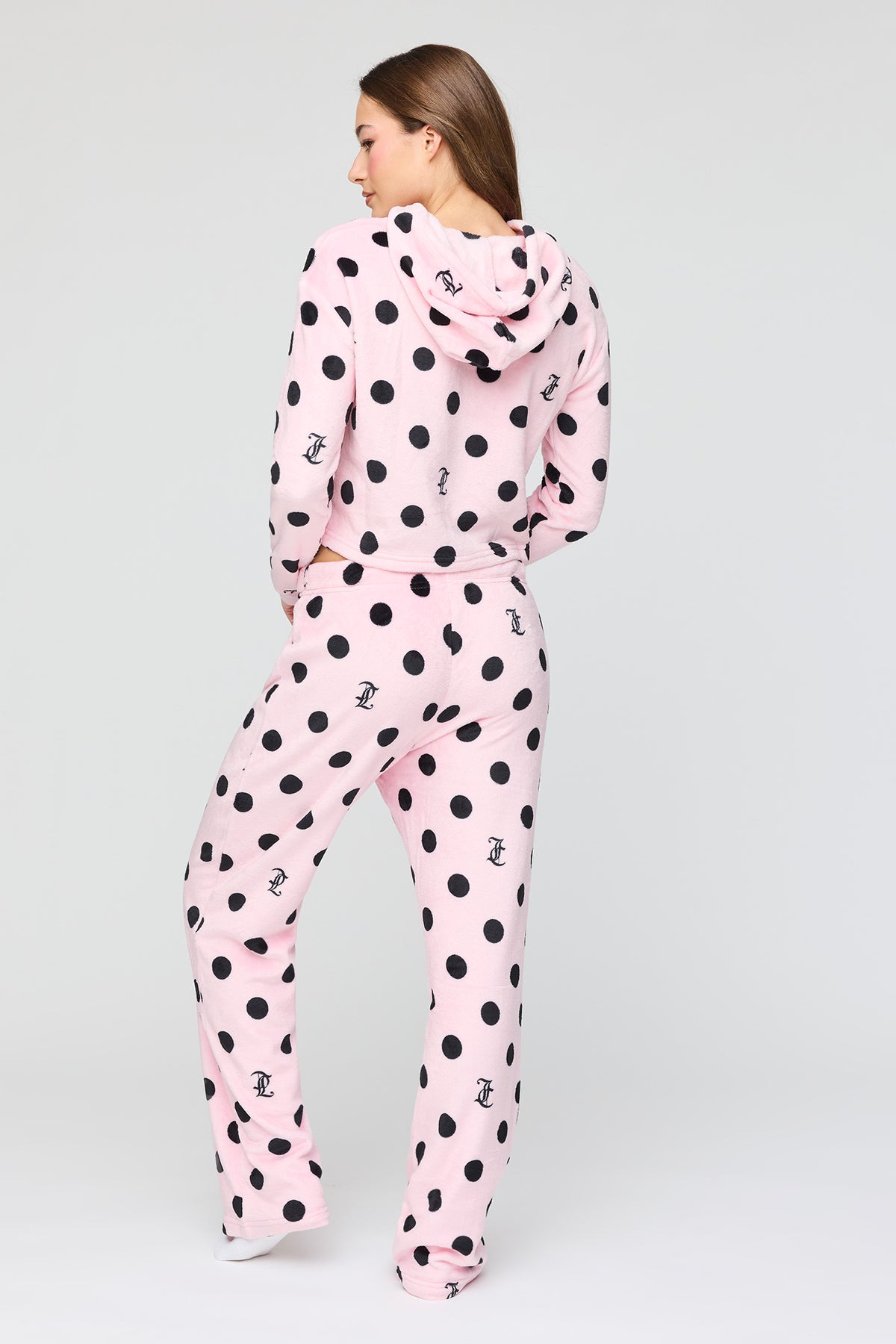 Vue alternative 4. Ensemble avec haut à capuchon en peluche à imprimé Juicy Couture et pantalon