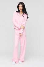 Ensemble pyjama avec haut boutonné à imprimé Juicy Couture avec pierres du Rhin et pantalon