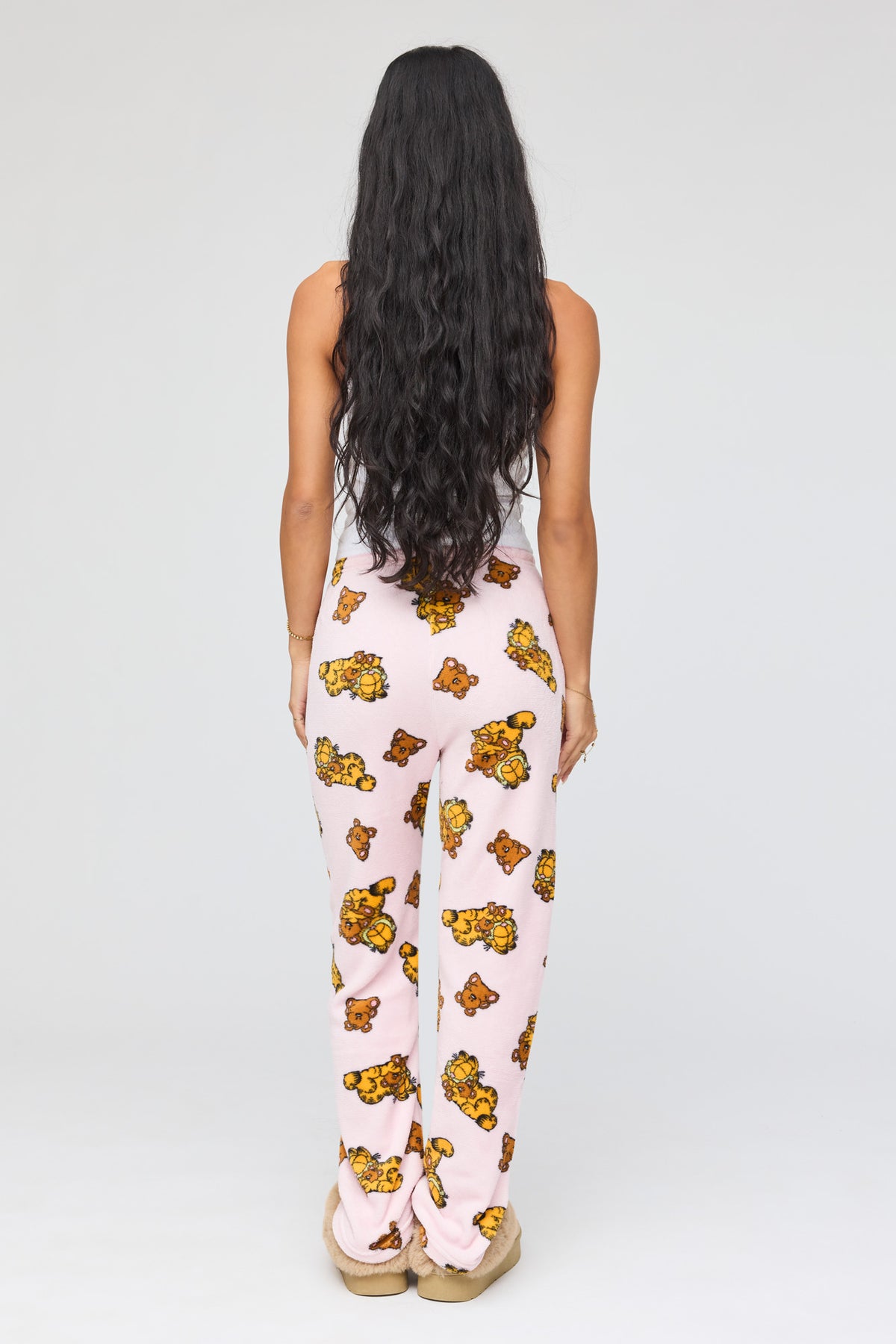 Alt View 3. Cartoon Plush Pajama Pant - Light Pink