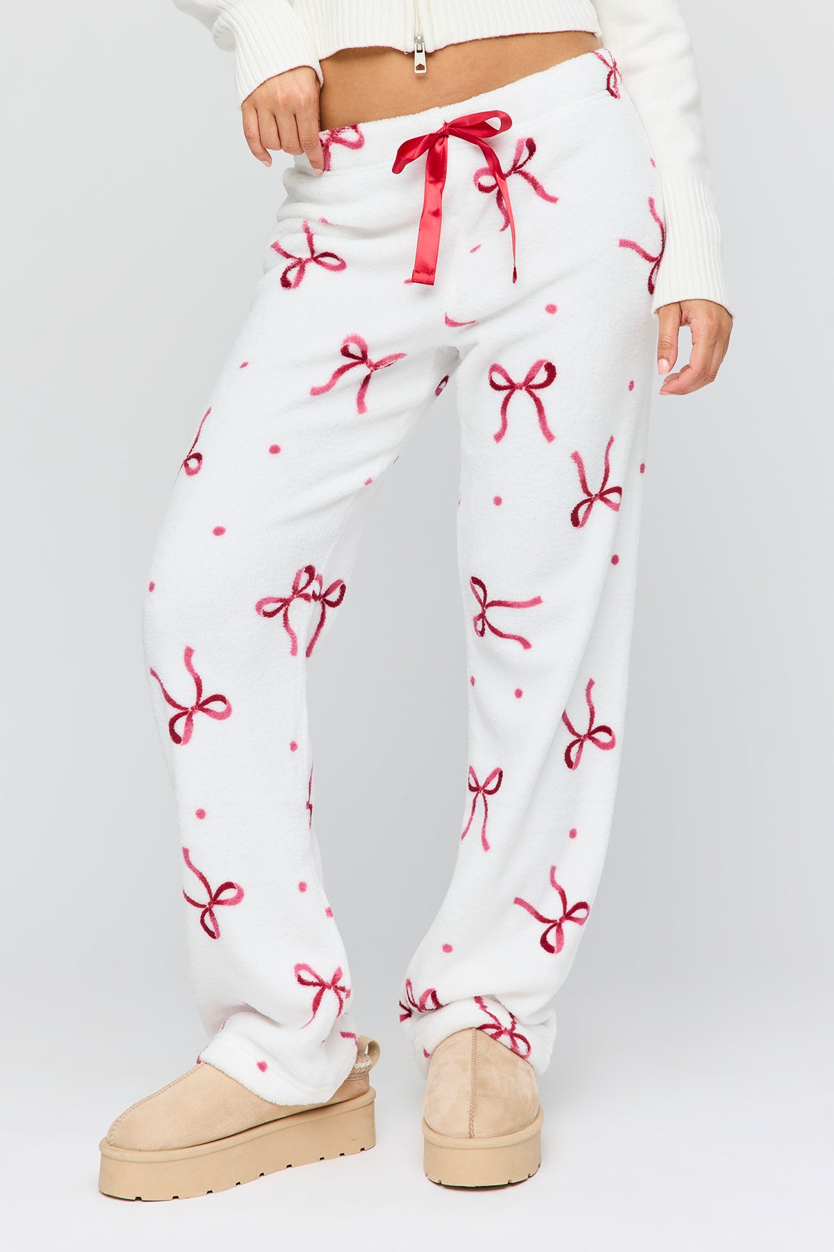Alt View 2. Winter Plush Pajama Pant - White