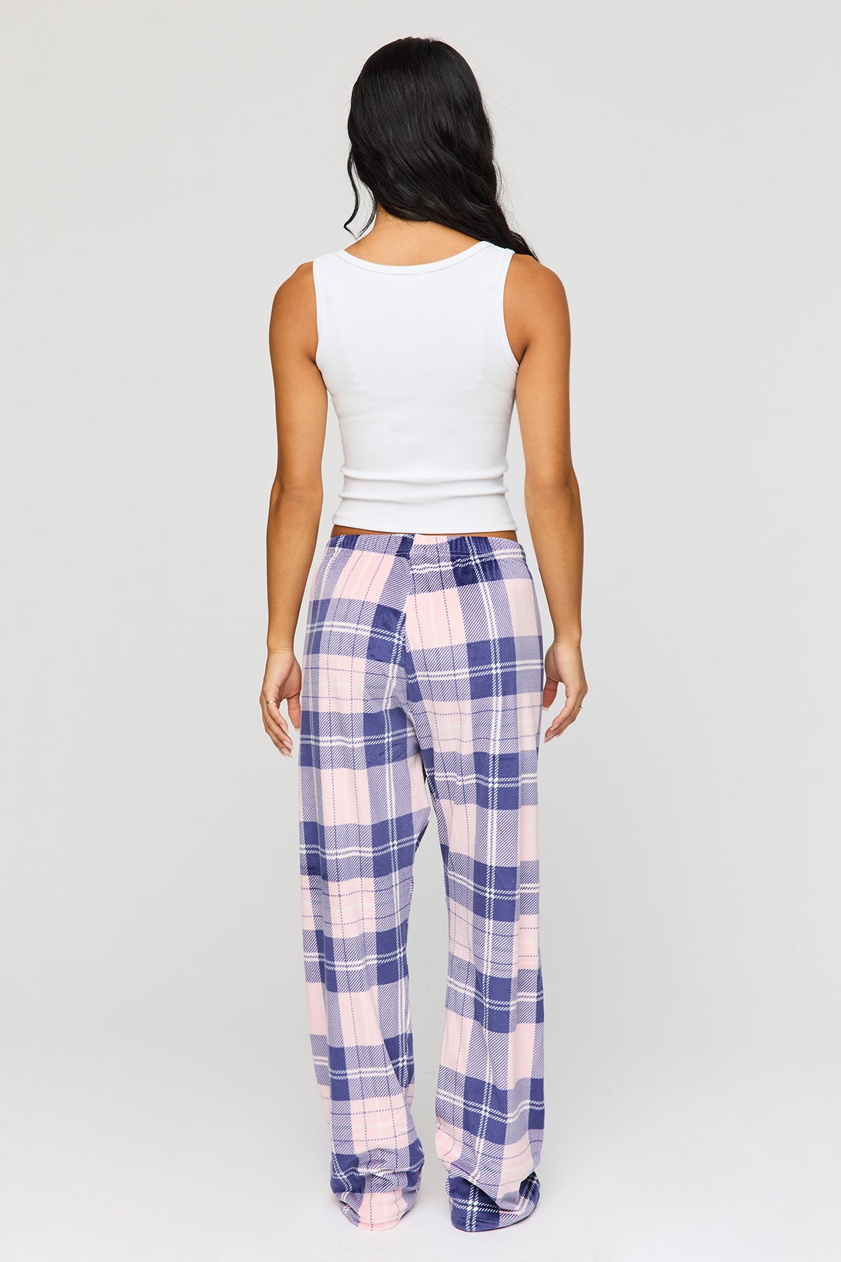 Alt View 3. Plush Velour Pajama Pant - Blue