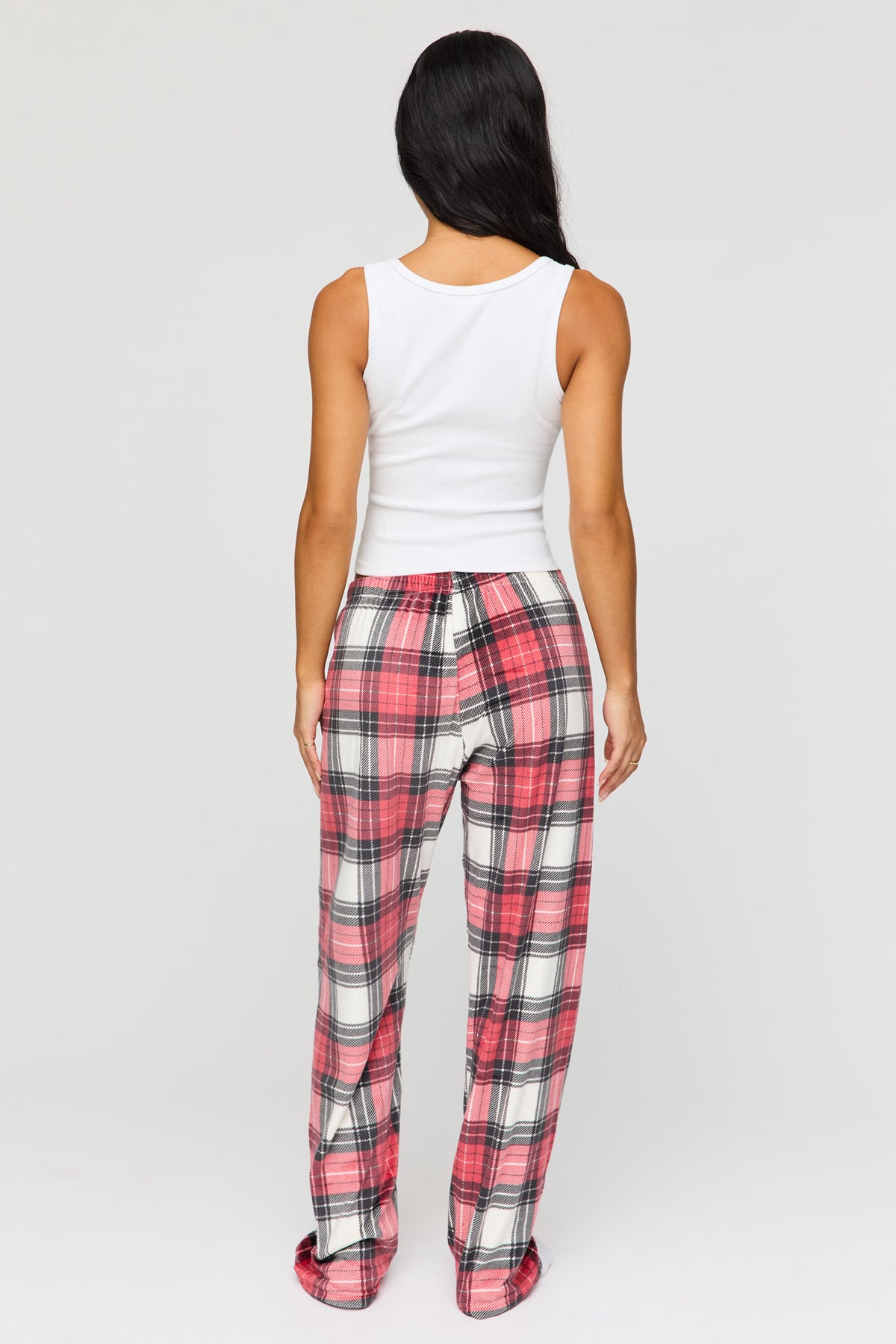 Alt View 3. Plush Velour Pajama Pant - Red