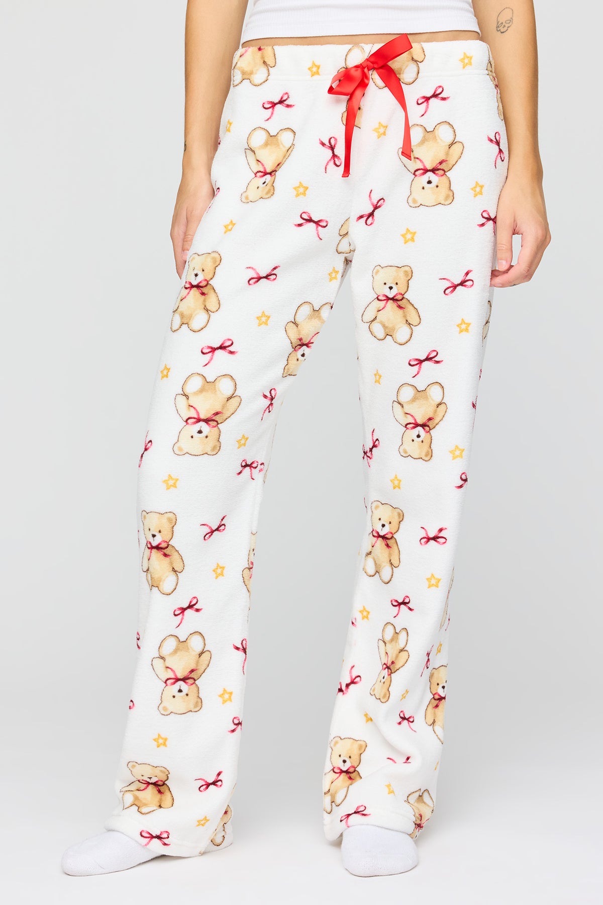 Alt View 2. Printed Plush Pajama Pant - Ivory