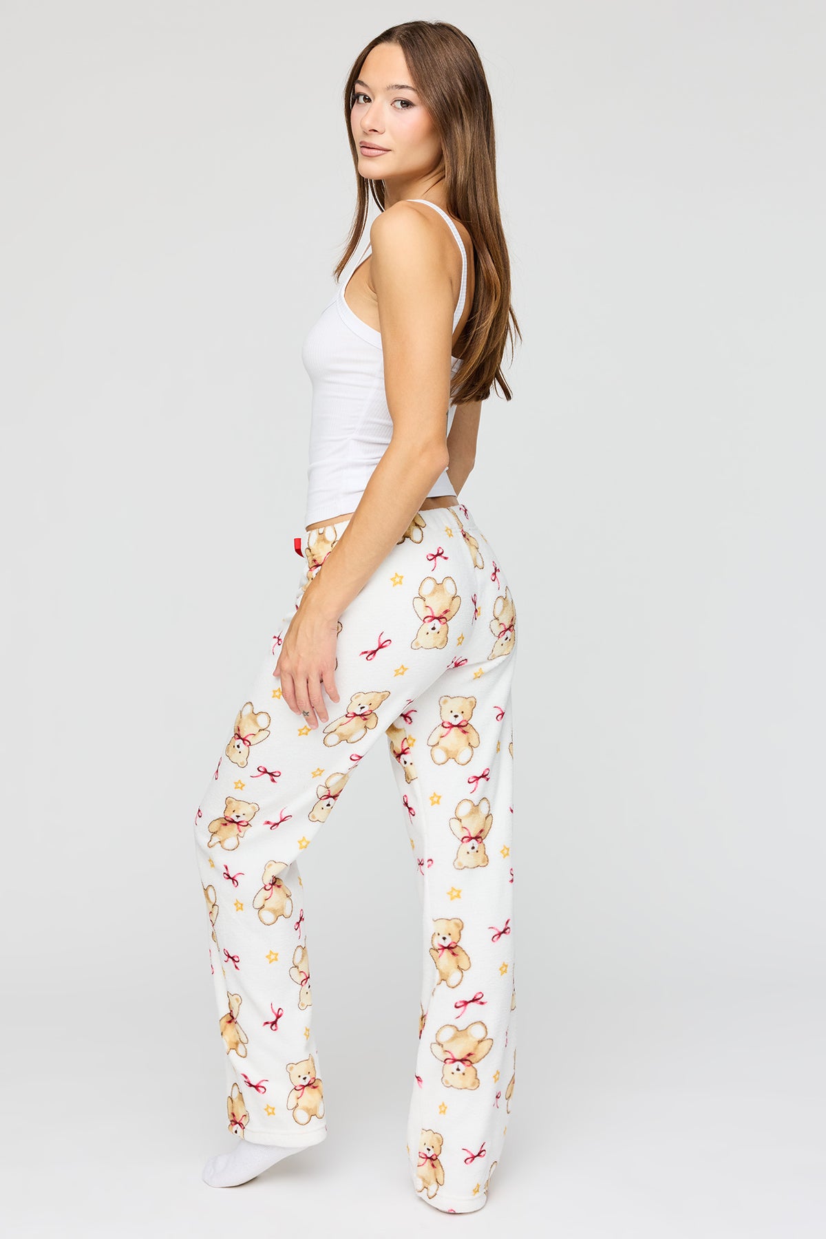 Alt View 3. Printed Plush Pajama Pant - Ivory