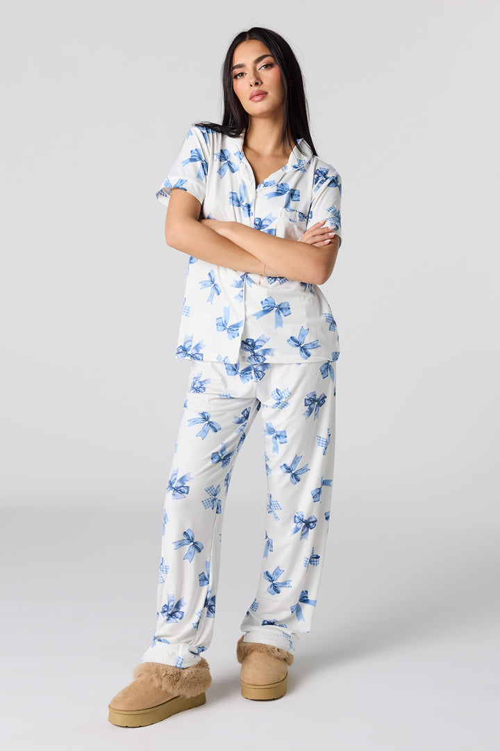 Soft Button-Up Top & Pant Pajama Set