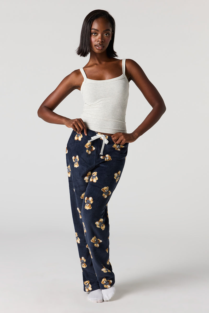 Printed Plush Pajama Pant