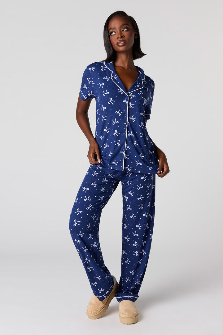 Soft Button-Up Top & Pant Pajama Set