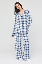 Ensemble pyjama avec haut boutonné à manches longues et pantalon