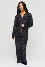 Ensemble pyjama avec haut boutonné à manches longues et pantalon