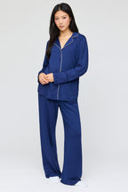 Button-Up Long Sleeve Top & Pant Pajama Set
