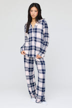 Ensemble pyjama avec haut boutonné à manches longues et pantalon