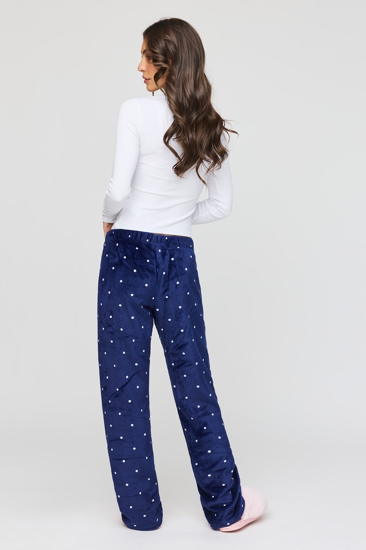 Alt View 3. Plush Velour Pajama Pant - Blue