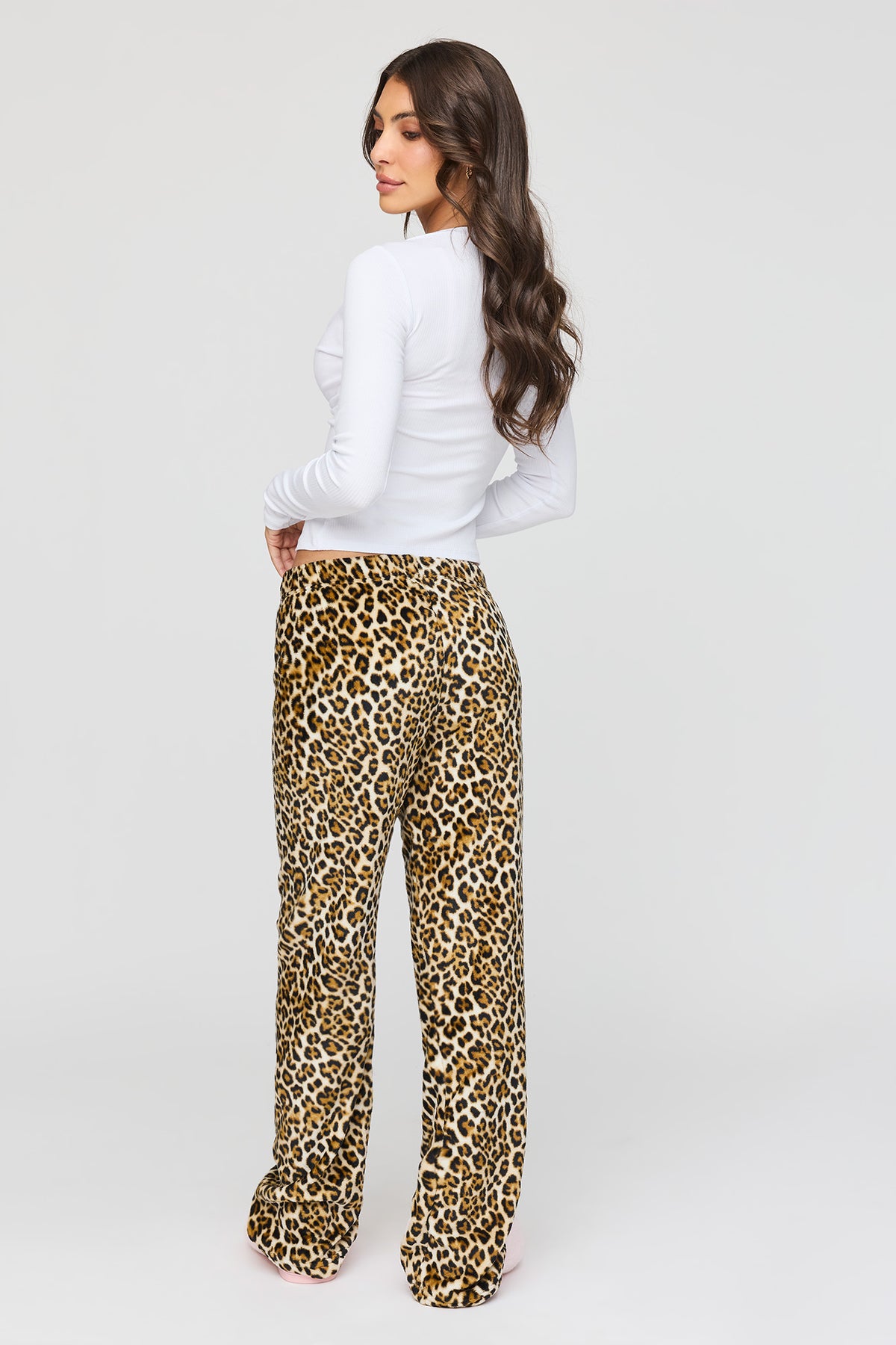 Alt View 3. Plush Velour Pajama Pant - Leopard