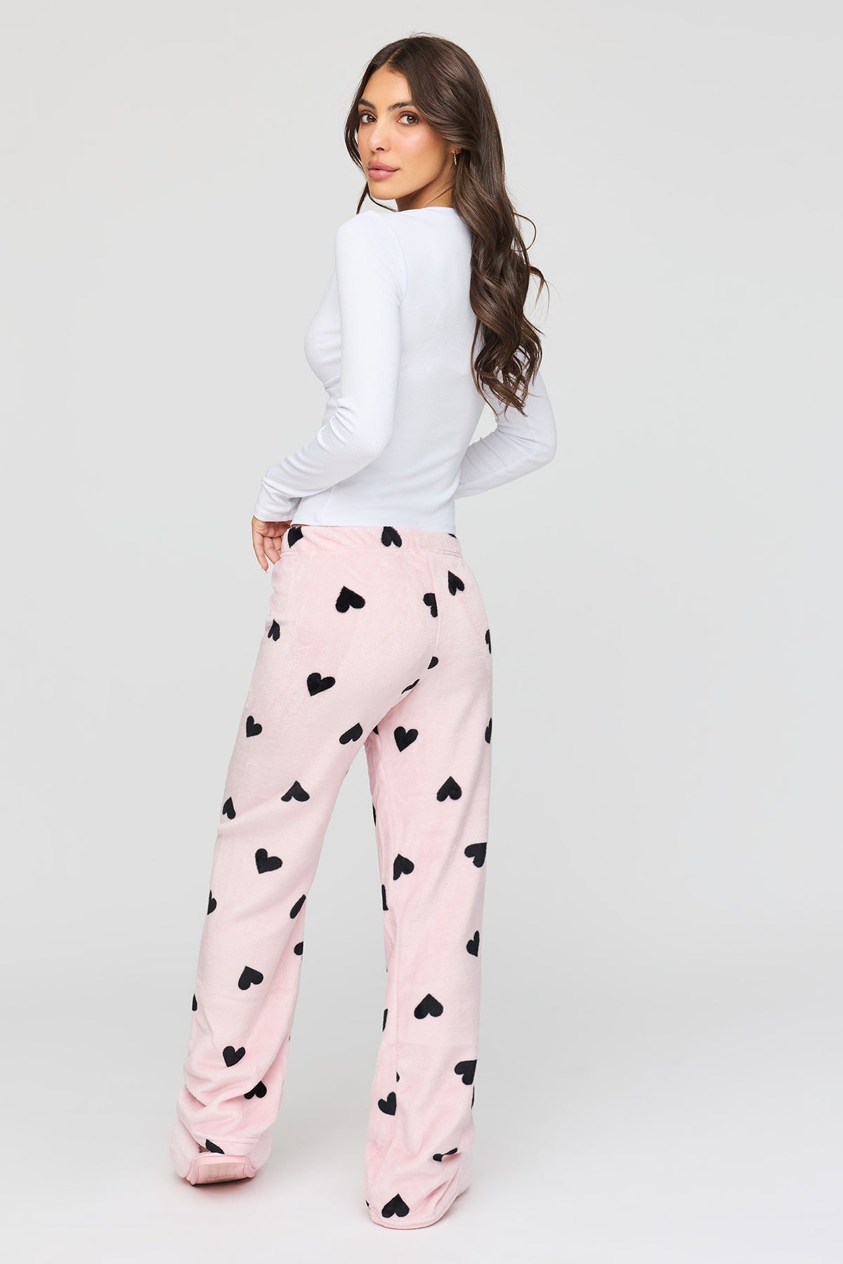 Alt View 3. Plush Velour Pajama Pant - Pink