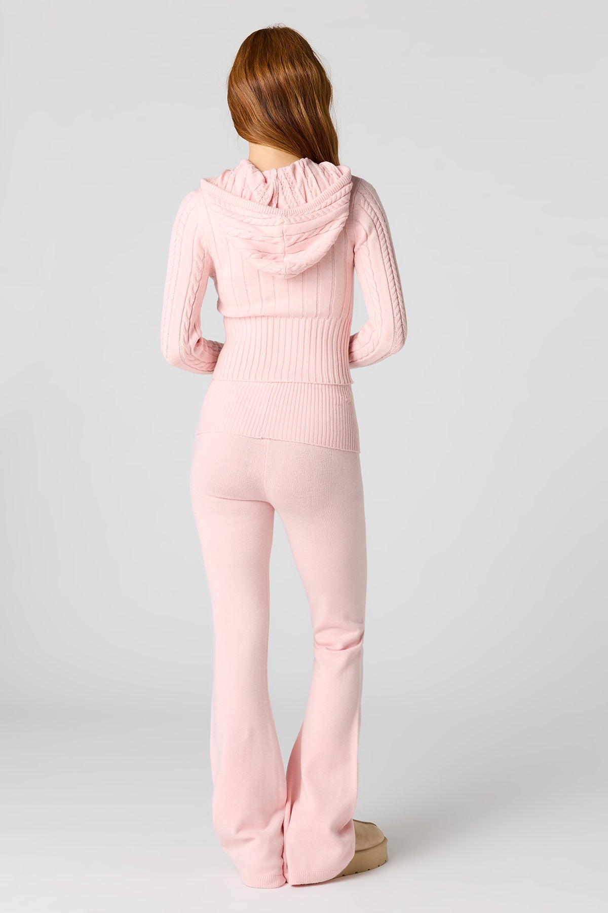Alt View 3. Knit Foldover Flare Pant - Light Pink