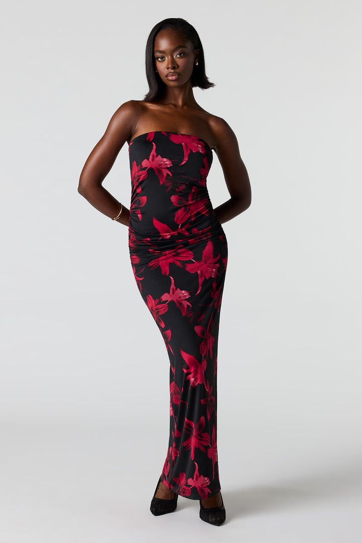 Ruched Tube Maxi Dress