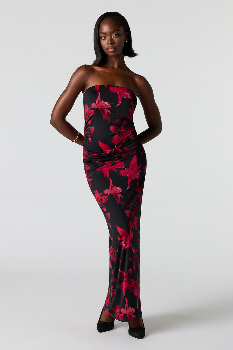 Ruched Tube Maxi Dress