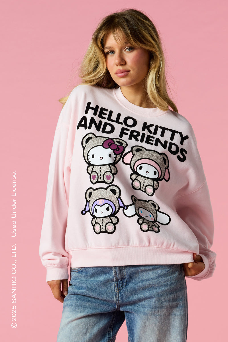 Hello Kitty® and Friends Flock Print Sweatshirt