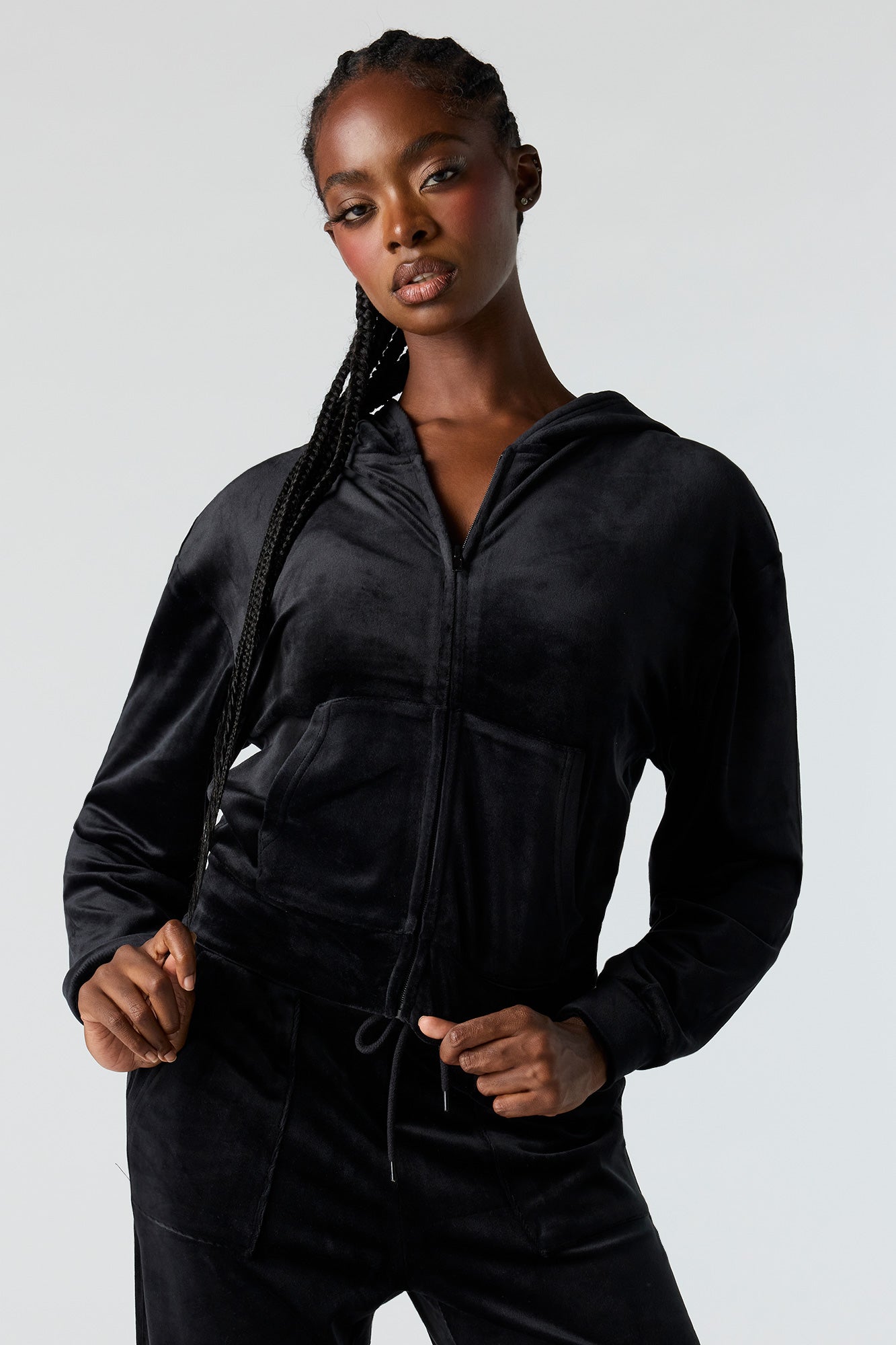 Velour Zip-Up Hoodie – Urban Planet