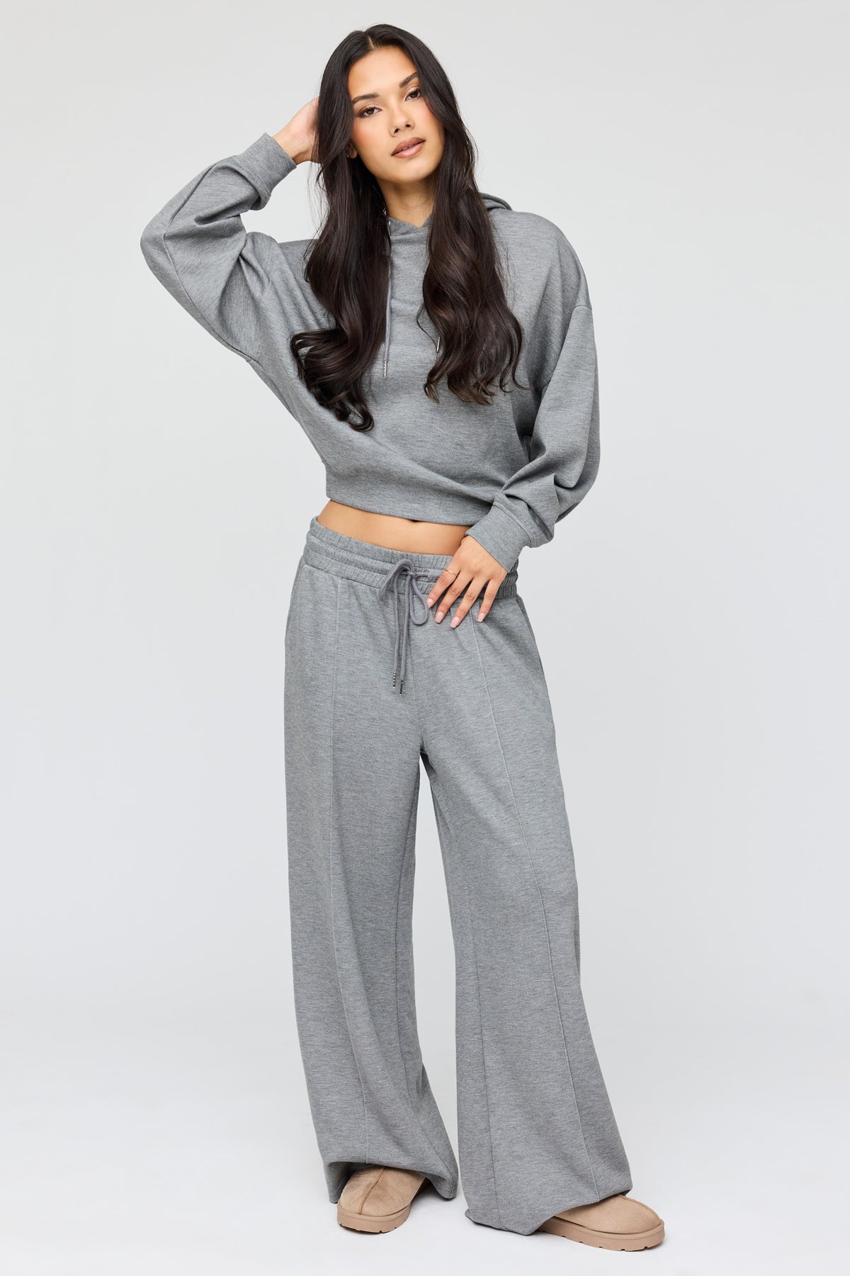 Alt View 3. U/A Drawstring Hoodie - Dark Grey