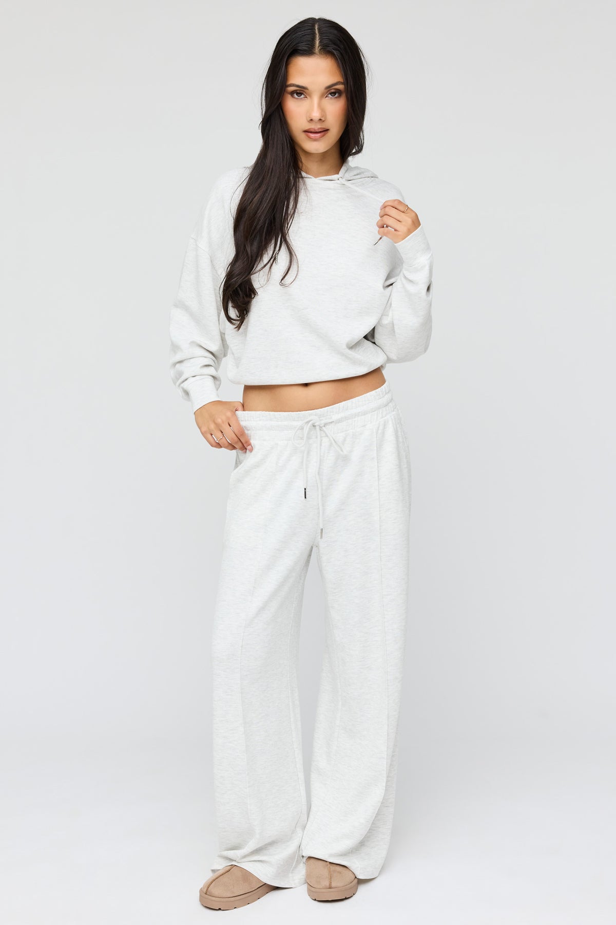 Alt View 3. U/A Drawstring Hoodie - Light Grey