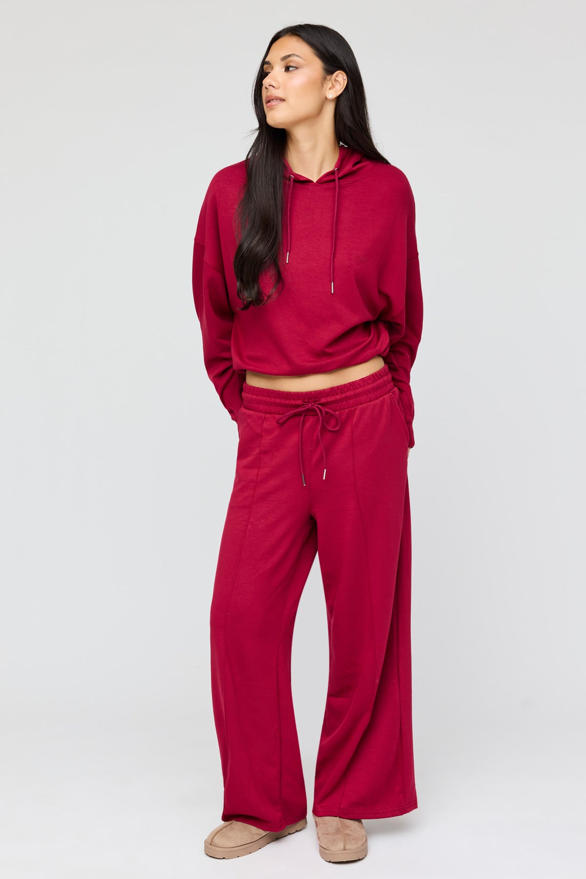 Alt View 3. U/A Drawstring Hoodie - Red
