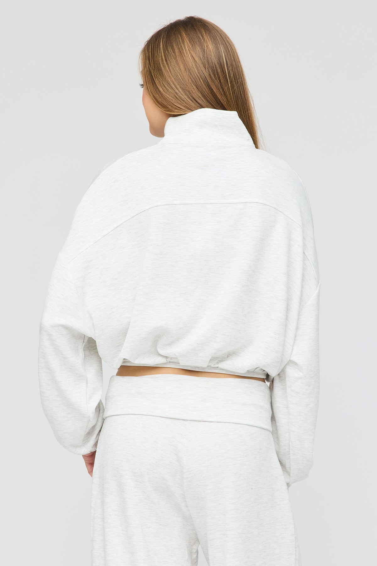 Alt View 2. U/A Bubble Hem Zip Sweatshirt - Light Grey