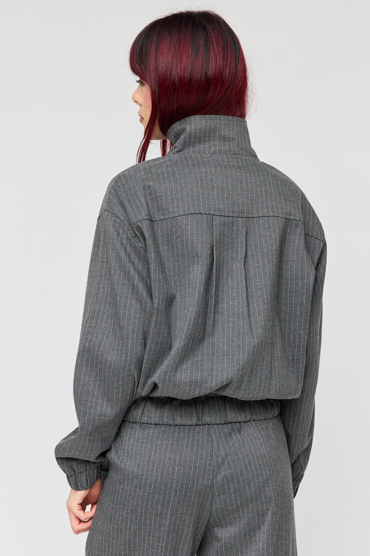 Vue alternative 2. Blouson aviateur à fines rayures
