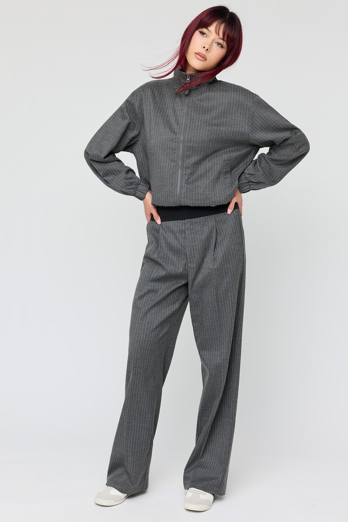 Vue alternative 3. Blouson aviateur à fines rayures