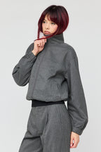Blouson aviateur à fines rayures