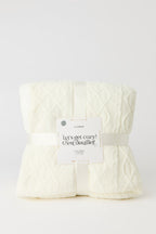 Cable Knit Sherpa Throw Blanket