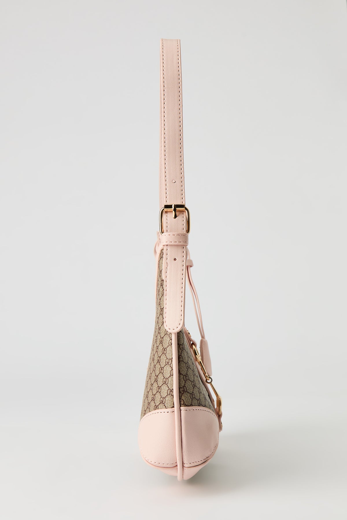 Alt View 3. Faux Leather Status Print Shoulder Bag - Pink