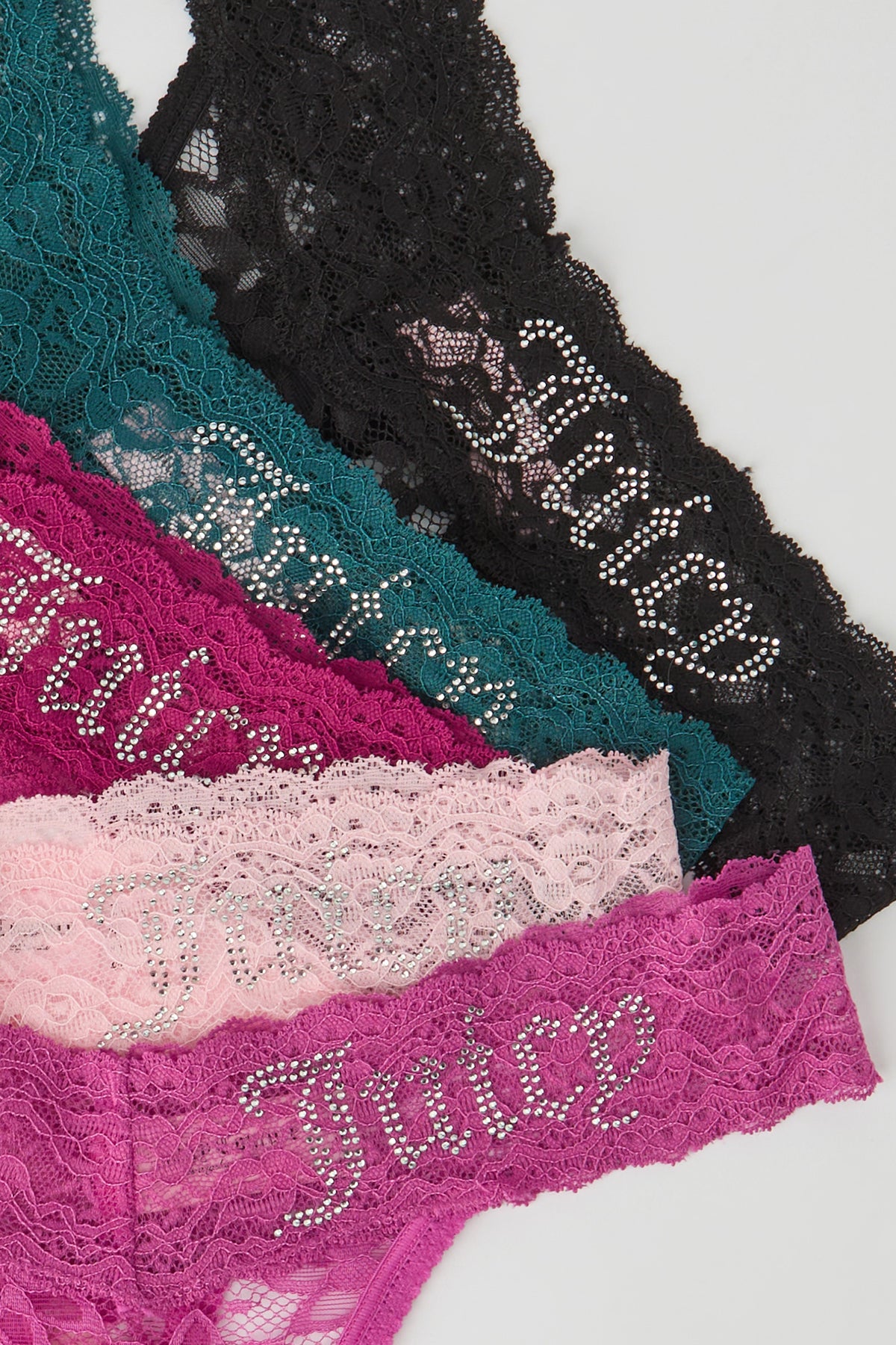 Alt View 4. Juicy Couture Lace Thong Panty Set - Purple