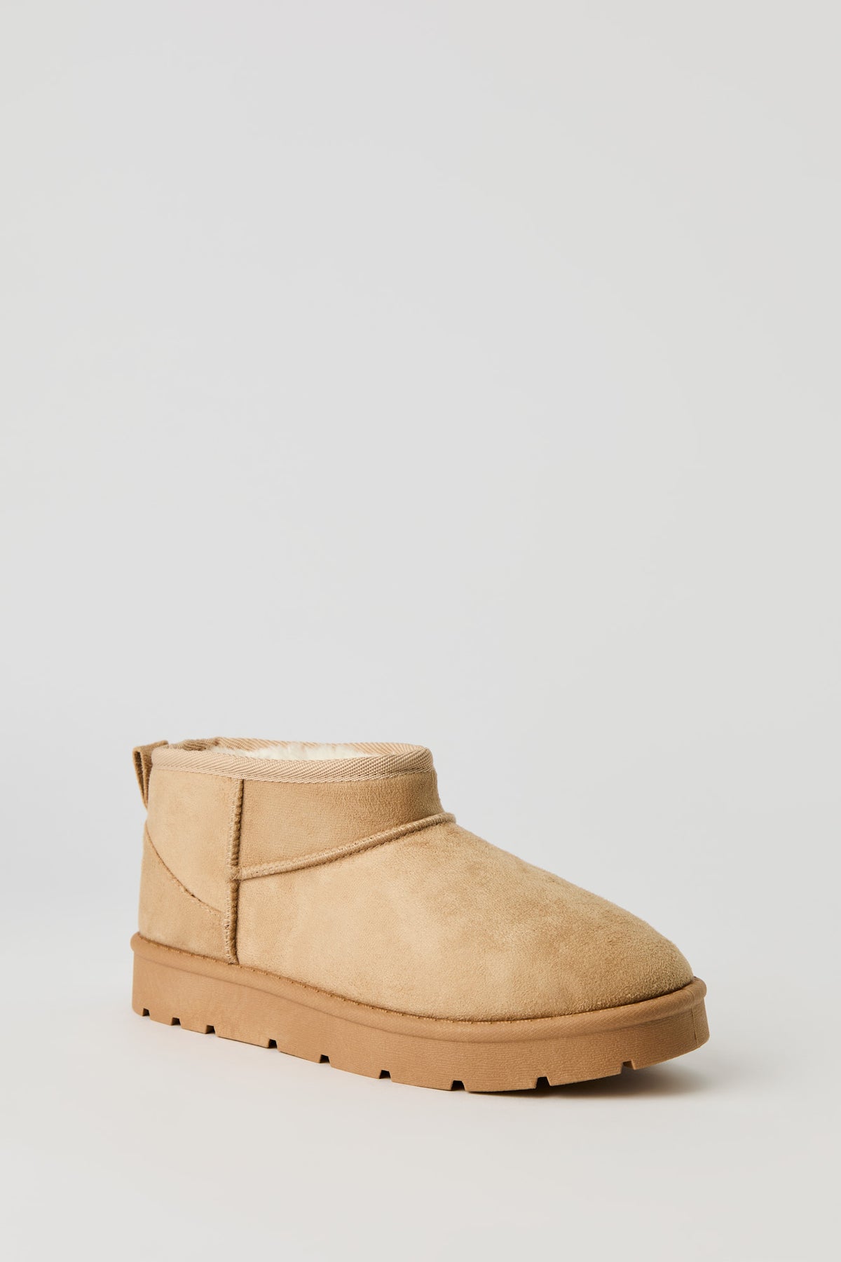 Alt View 2. Faux Suede Ankle Booties - Natural