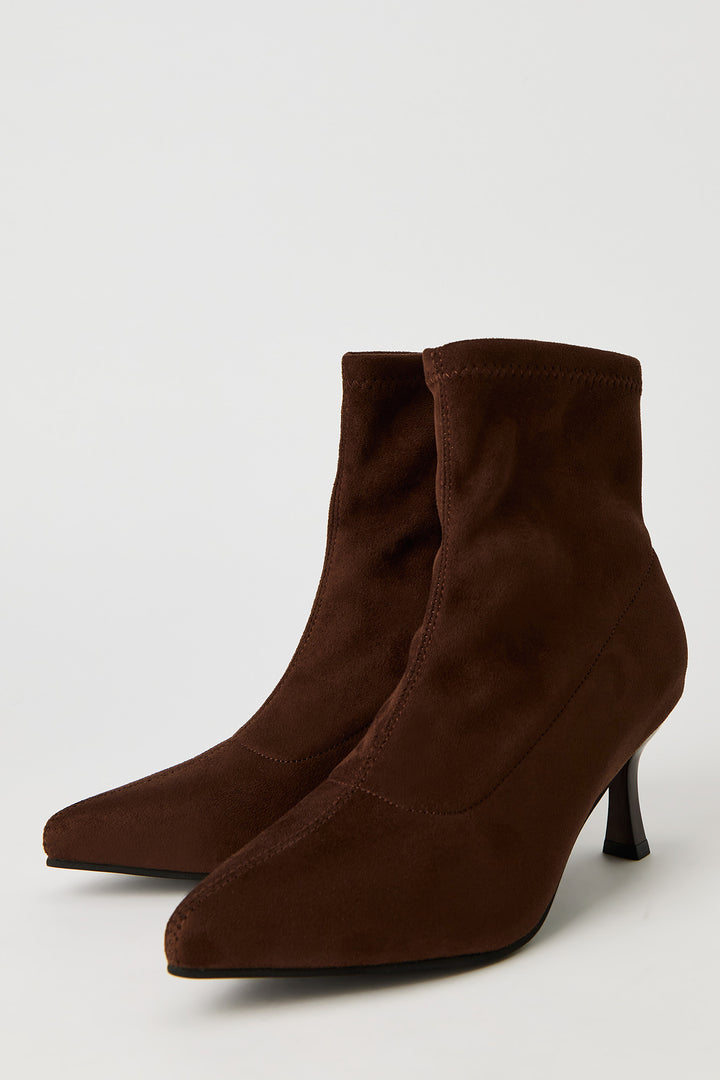 Faux Suede Kitten Heel Booties