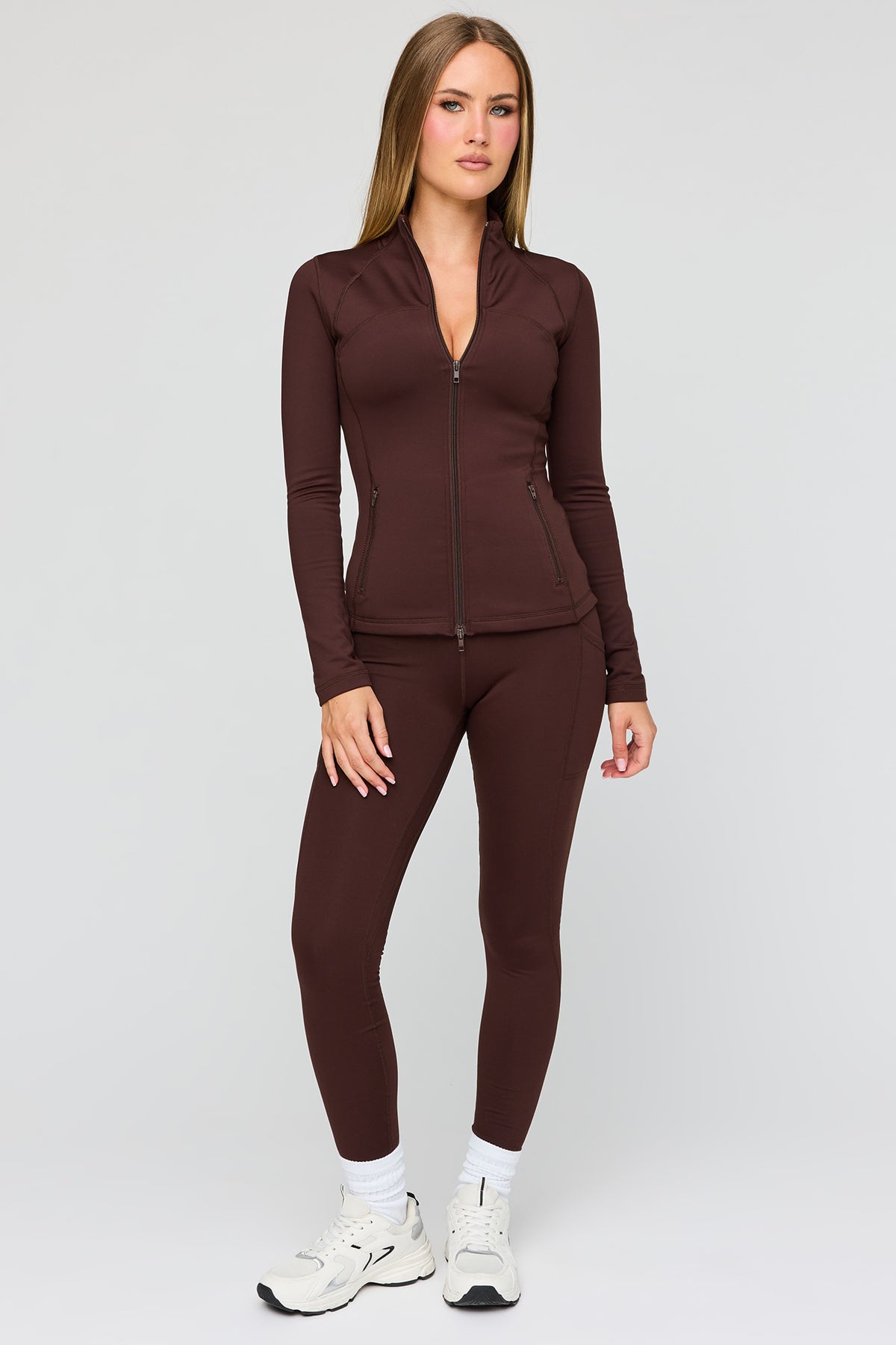 Alt View 3. U/A Fleece Lined Zip Jacket - Brown