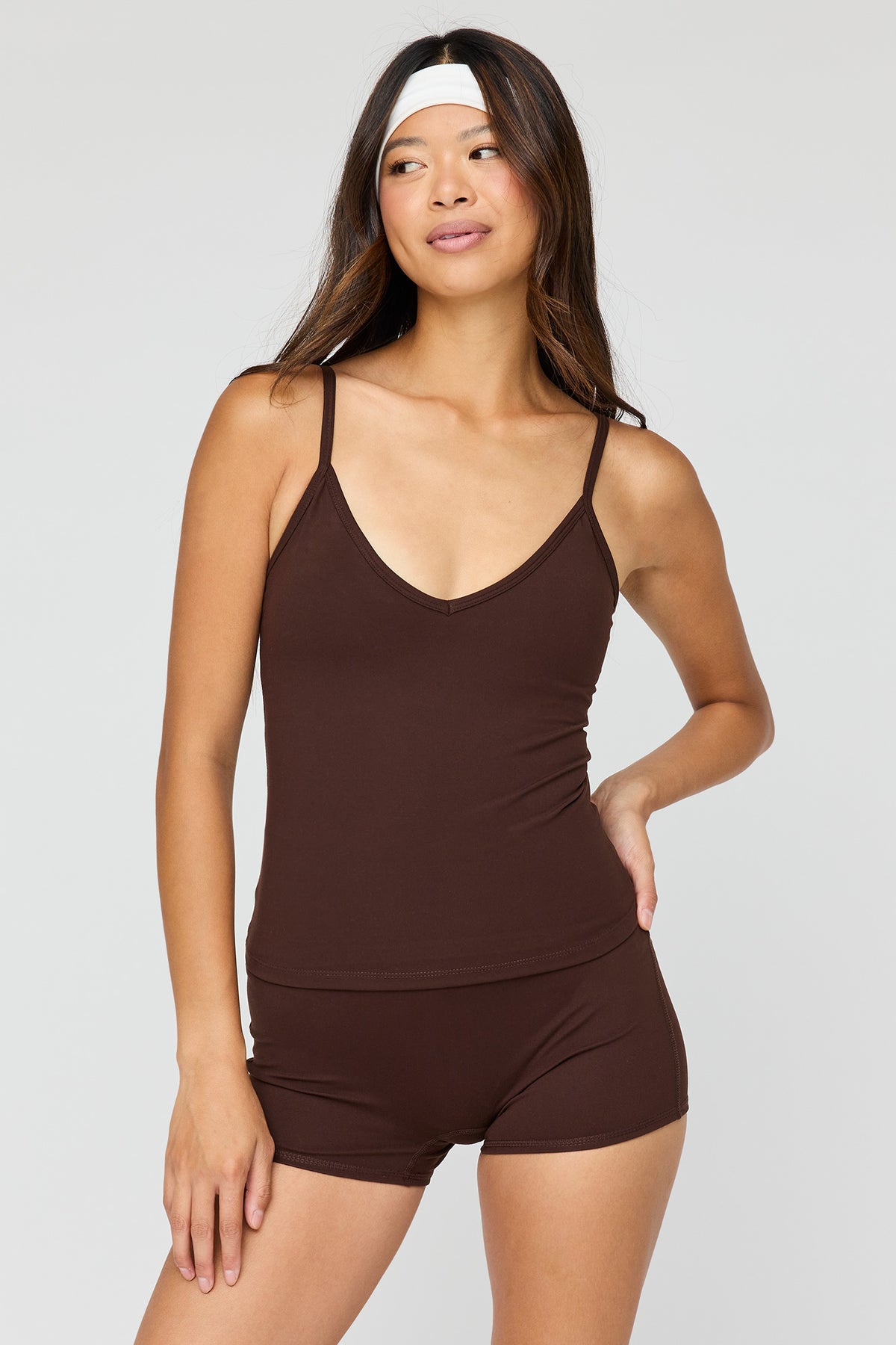 V-Neck Tank - Brown