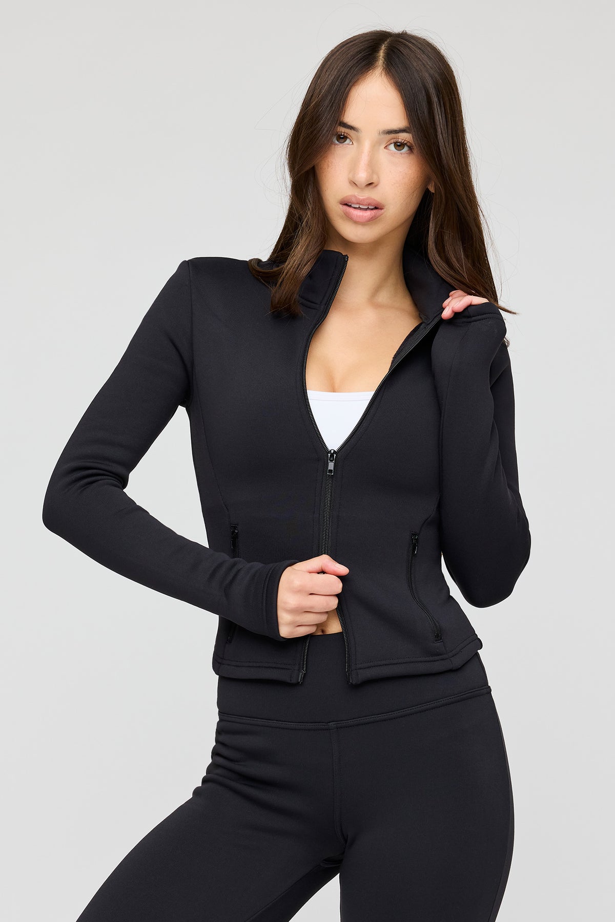 Warmest Tech Faux Fur Lined Zip Jacket - Black