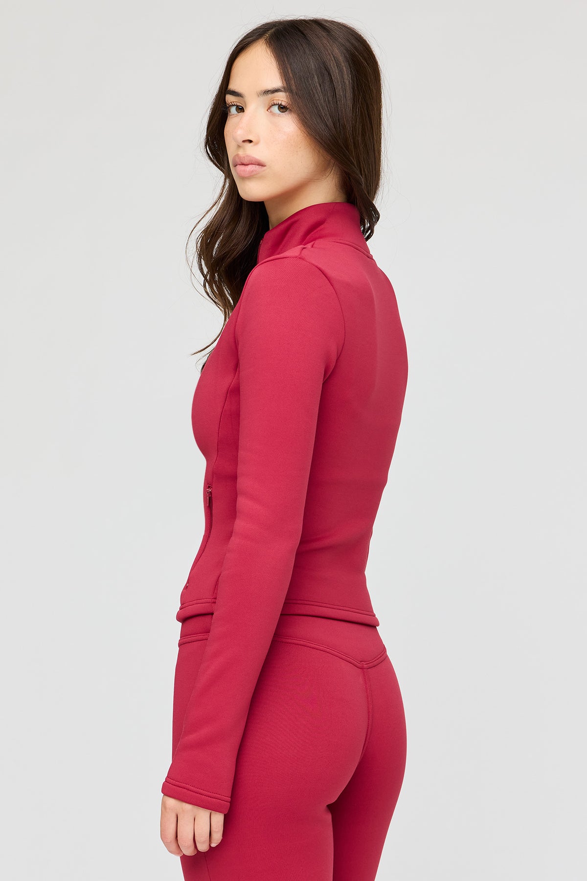 Alt View 2. Warmest Tech Faux Fur Lined Zip Jacket - Red