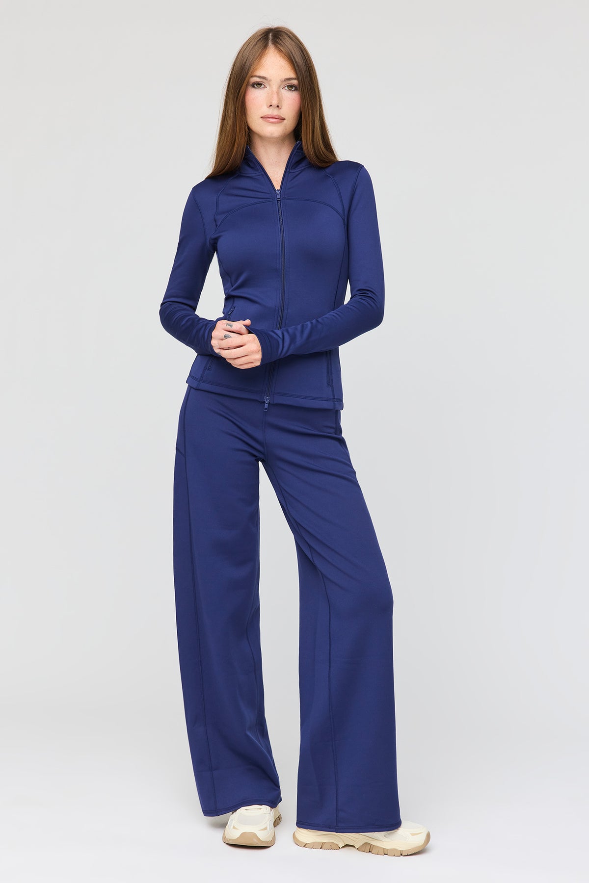 Pantalon à jambe large doublé de molleton tech chaud